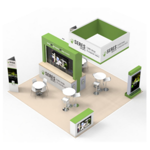 Showready Frame Meeting Point con gabinetes de guardado 20x20ft